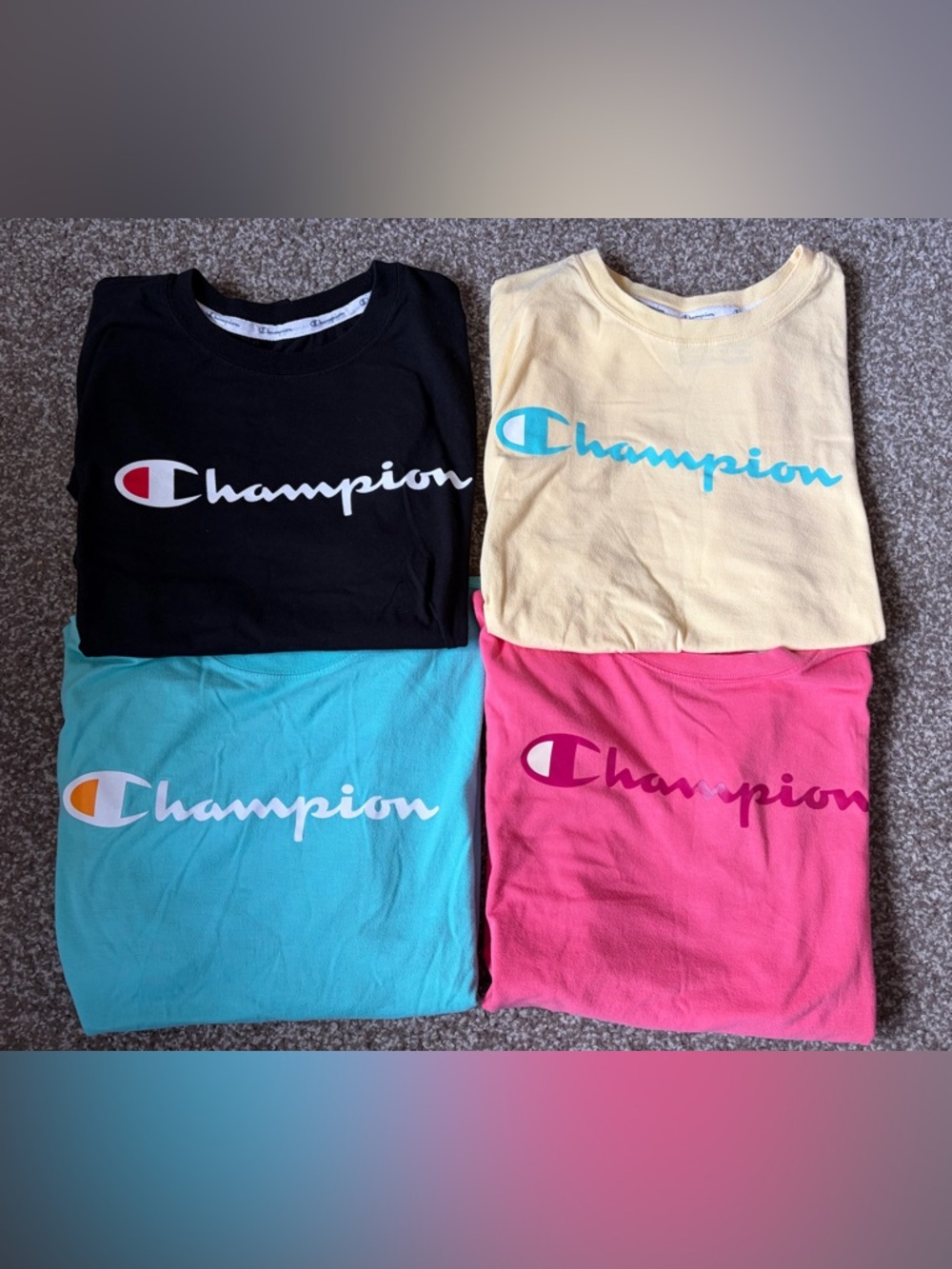 Champion Women’s Short Sleeve Graphic Tee Pack — Black, Yellow, Turquoise, Pink
